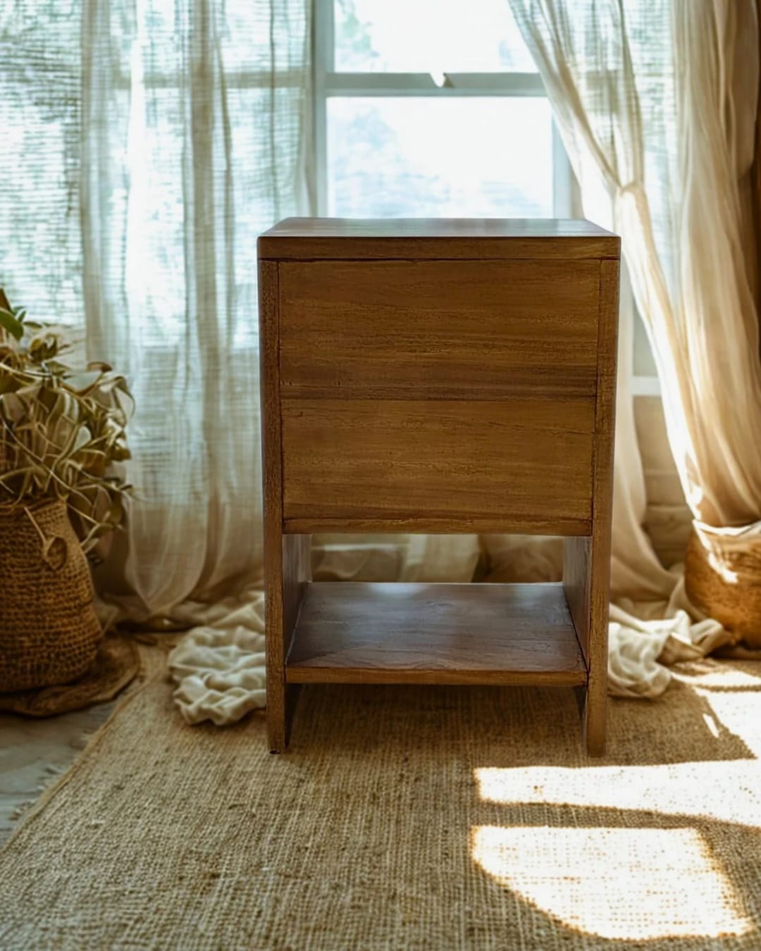 Mesa de Noche “Selva” – Mueble Artesanal en madera local