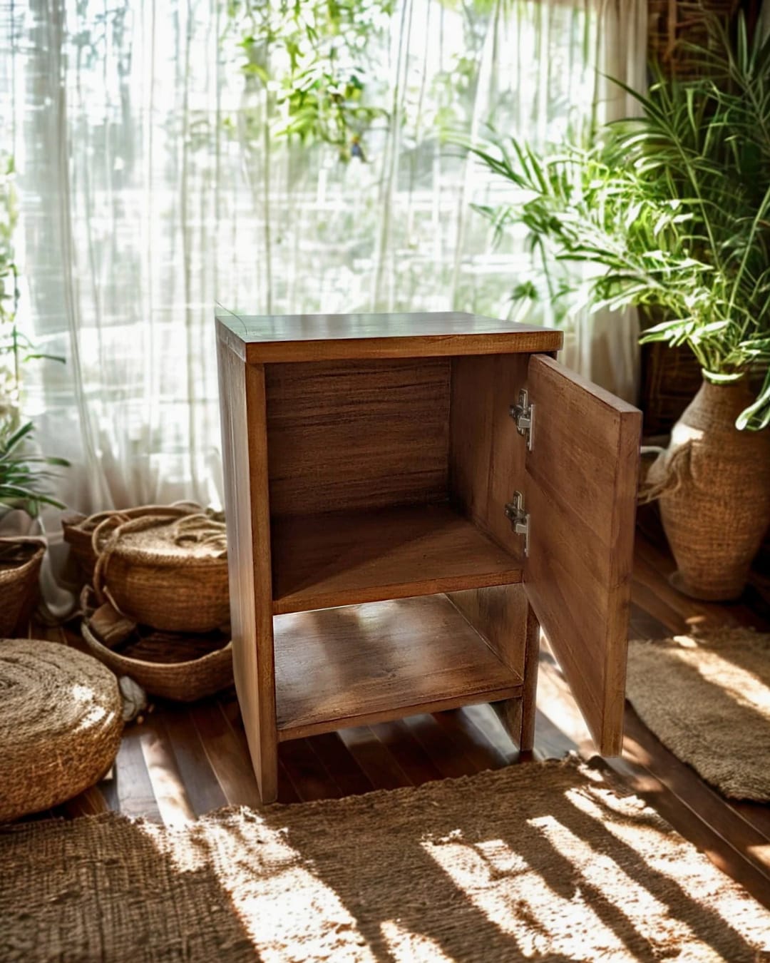 Mesa de Noche “Selva” – Mueble Artesanal en madera local